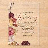 ボタニッ素朴ク秋秋の結婚式招待状 アクリル招待状 (正面)