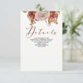 ボタニッ素朴ク秋秋の結婚式 エンクロージャーカード (スタンド正面)