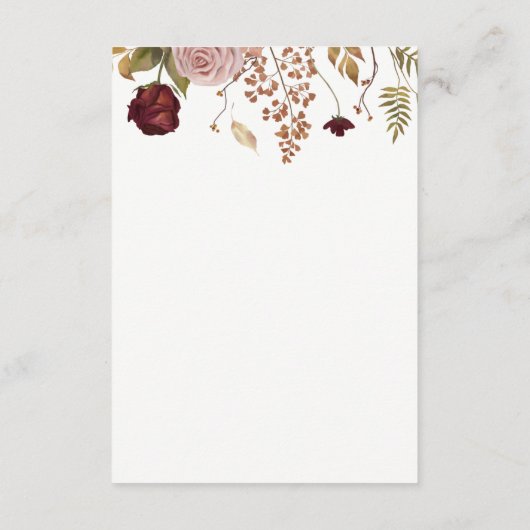 ボタニッ素朴ク秋秋の結婚式 エンクロージャーカード (裏面)