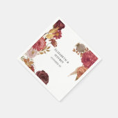 ボタニッ素朴ク秋秋の結婚式 スタンダードカクテルナプキン (角)