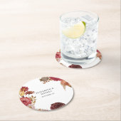 ボタニッ素朴ク秋秋の結婚式 ラウンドペーパーコースター (インサイチュ)