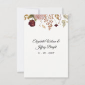 ボタニッ素朴ク秋秋の結婚式 出欠カード (裏面)