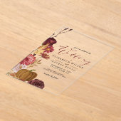 ボタニッ素朴ク秋秋パンプキンズ結婚ズ アクリル招待状 (レイダウン)