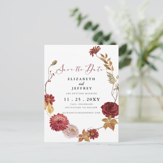 ボタニッ素朴ク秋秋保存日付Annou 案内ポストカード (スタンド正面)