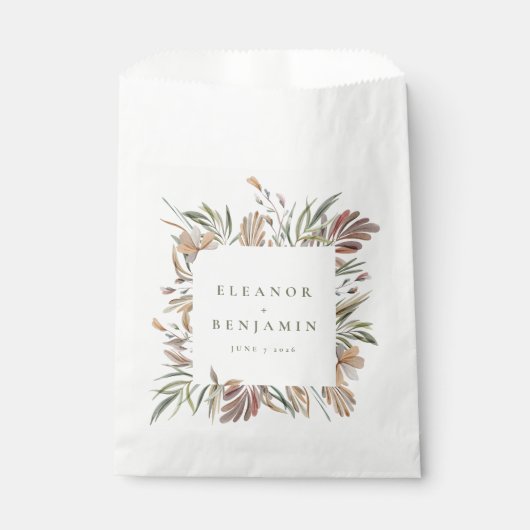 ボタニッ素朴ク・アース・トーン結婚ズ・ネームカスタム フェイバーバッグ (正面)