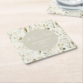 ボタニッ素朴ク・ワイルドフラワークリスマス スクエアペーパーコースター (アングル)