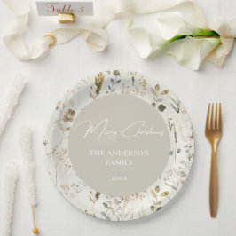 ボタニッ素朴ク・ワイルドフラワークリスマス ペーパープレート