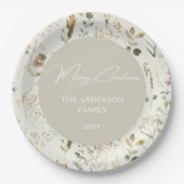 ボタニッ素朴ク・ワイルドフラワークリスマス ペーパープレート (正面)