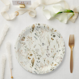 ボタニッ素朴ク・ワイルドフラワークリスマス ペーパープレート