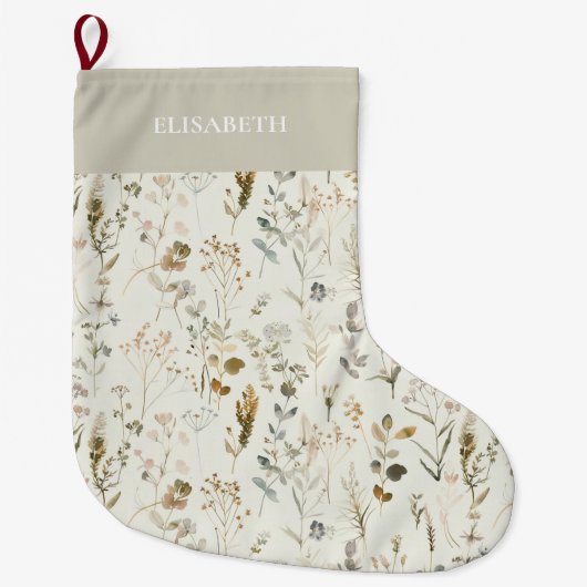 ボタニッ素朴ク・ワイルドフラワークリスマス ラージクリスマスストッキング (正面)