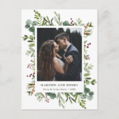 ボタニッ結婚したク&メリー新婚フォトホリデー ポストカード (正面)