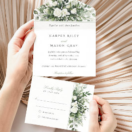 ボタニッ結婚クとTear-遠くに RSVP オールインワン招待状