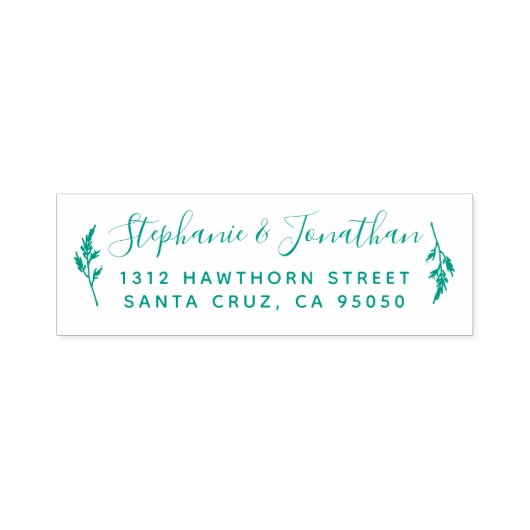 ボタニッ結婚クのカップルのスクリプト差出人住所 セルフインキングスタンプ (デザイン)