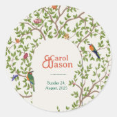 ボタニッ結婚クのステッパーソナライズされたカー ラウンドシール (正面)