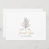 ボタニッ結婚クのロゴ金ゴールドサンキューカード サンキューカード (正面/裏面)