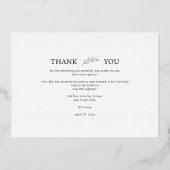 ボタニッ結婚クの実在バラゴールデカット紙効果 箔招待状 (裏面)