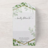 ボタニッ結婚クの金ゴールドの全てを一つに オールインワン招待状 (外側)