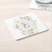 ボタニッ結婚クススクエア紙コースター スクエアペーパーコースター (アングル)