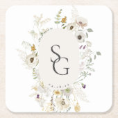 ボタニッ結婚クススクエア紙コースター スクエアペーパーコースター (正面)