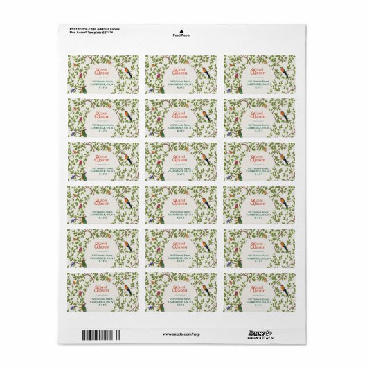 ボタニッ結婚クパーソナライズされた住所 シール (フルシート)