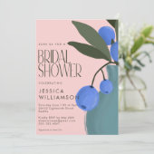 ボタニッ絵画クスブルーピンクフローラブライダルシャワー 招待状 (スタンド正面)