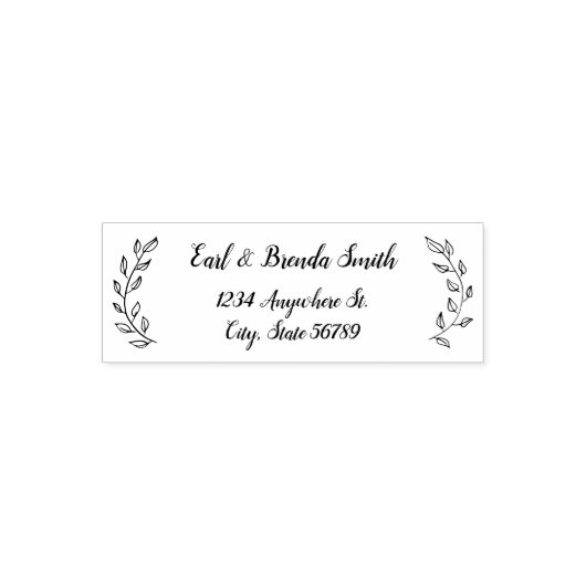 ボタニッ縁どクスクリプト差出人住所 セルフインキングスタンプ (デザイン)