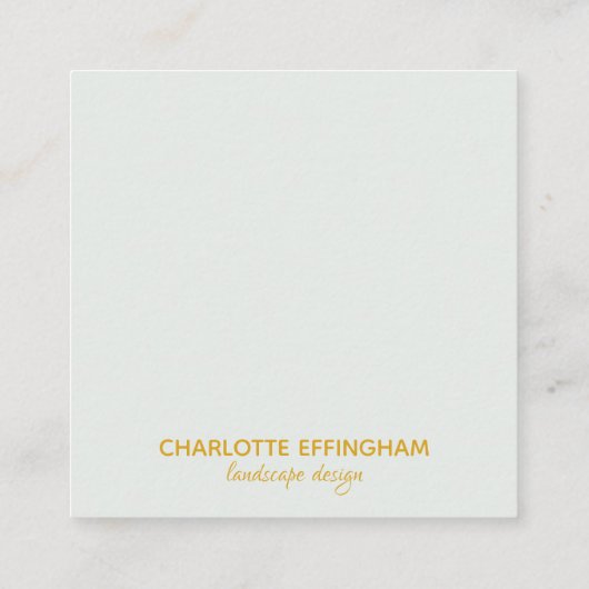 ボタニッ縁どク|金ゴールドグリーン| スクウェア・ビジネス・カード スクエア名刺 (裏面)