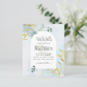 ボタニッ芸術品を気取ったク緑化金ゴールド結婚式招待状 (スタンド正面)