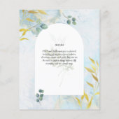 ボタニッ芸術品を気取ったク緑化金ゴールド結婚式招待状 (裏面)