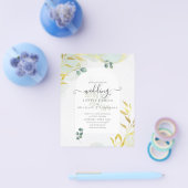 ボタニッ芸術品を気取ったク緑化金ゴールド結婚式招待状 チラシ (シングル)