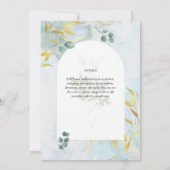 ボタニッ芸術品を気取ったク緑化金ゴールド結婚式招待状 招待状 (裏面)