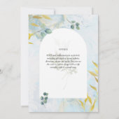 ボタニッ芸術品を気取ったク緑化金ゴールド結婚式招待状 招待状 (裏面)