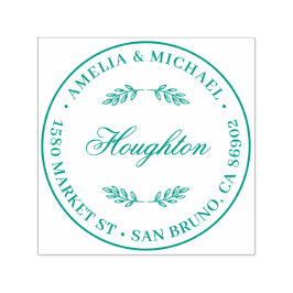 ボタニッ葉クス結婚ラウンド差出人住所 セルフインキングスタンプ