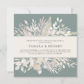 ボタニッ葉クセージグリーンスクエア結婚ズ 招待状 (正面)