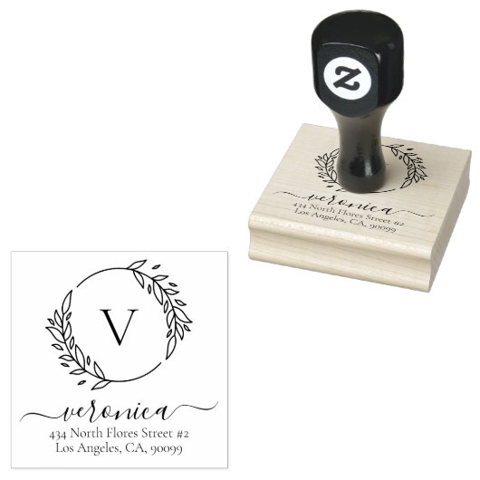 ボタニッ葉クリースカスタムタイポグラフィ2 ラバースタンプ (押印)