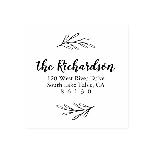 ボタニッ葉ク差出人住所自己インク ラバースタンプ (インプリント)