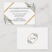 ボタニッ葉ク金ゴールド結婚の宿泊施設 エンクロージャーカード (正面/裏面)