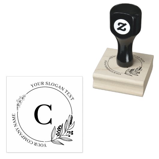 ボタニッ葉ク・フラワーカスタムタイポグラフィ ラバースタンプ (押印)