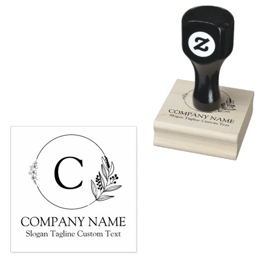 ボタニッ葉ク・フラワーカスタムタイポグラフィ ラバースタンプ (押印)