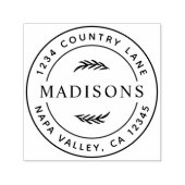 ボタニッ離れクスモダンラウンド差出人住所 セルフインキングスタンプ (デザイン)