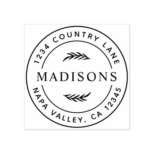 ボタニッ離れクスモダンラウンド差出人住所 ラバースタンプ (インプリント)