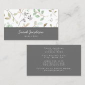 ボタニッ離れク・グレーアンドホワイト 名刺 (正面/裏面)