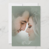 ボタニッ離れク・ジェイド写真モノグラム結婚の魅力 招待状 (裏面)