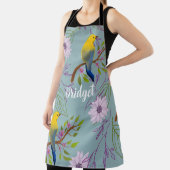 ボタニパーソナライズされたカルかわいらしバードフローラ エプロン (インサイチュ)