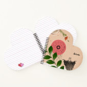 ボタニパーソナライズされたカルカラフルおもしろいレトロハート ノートブック (内部)