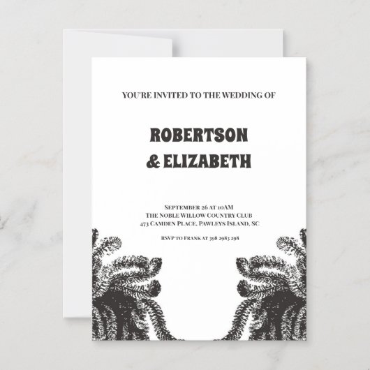 ボタニパーソナライズされたッ結婚クス マグネット招待状 (正面)