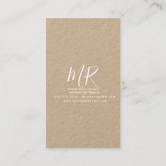 ボタニフローリスト緑のフローラデザイナークラフト 名刺 (裏面)