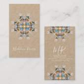 ボタニフローリストYoga Boho Mandala Kraft 名刺 (正面/裏面)