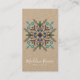 ボタニフローリストYoga Greenery Mandala Kraft 名刺