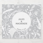 ボタニモダンカルシルバーグレ結婚ーズ ビールラベル (シングルラベル)